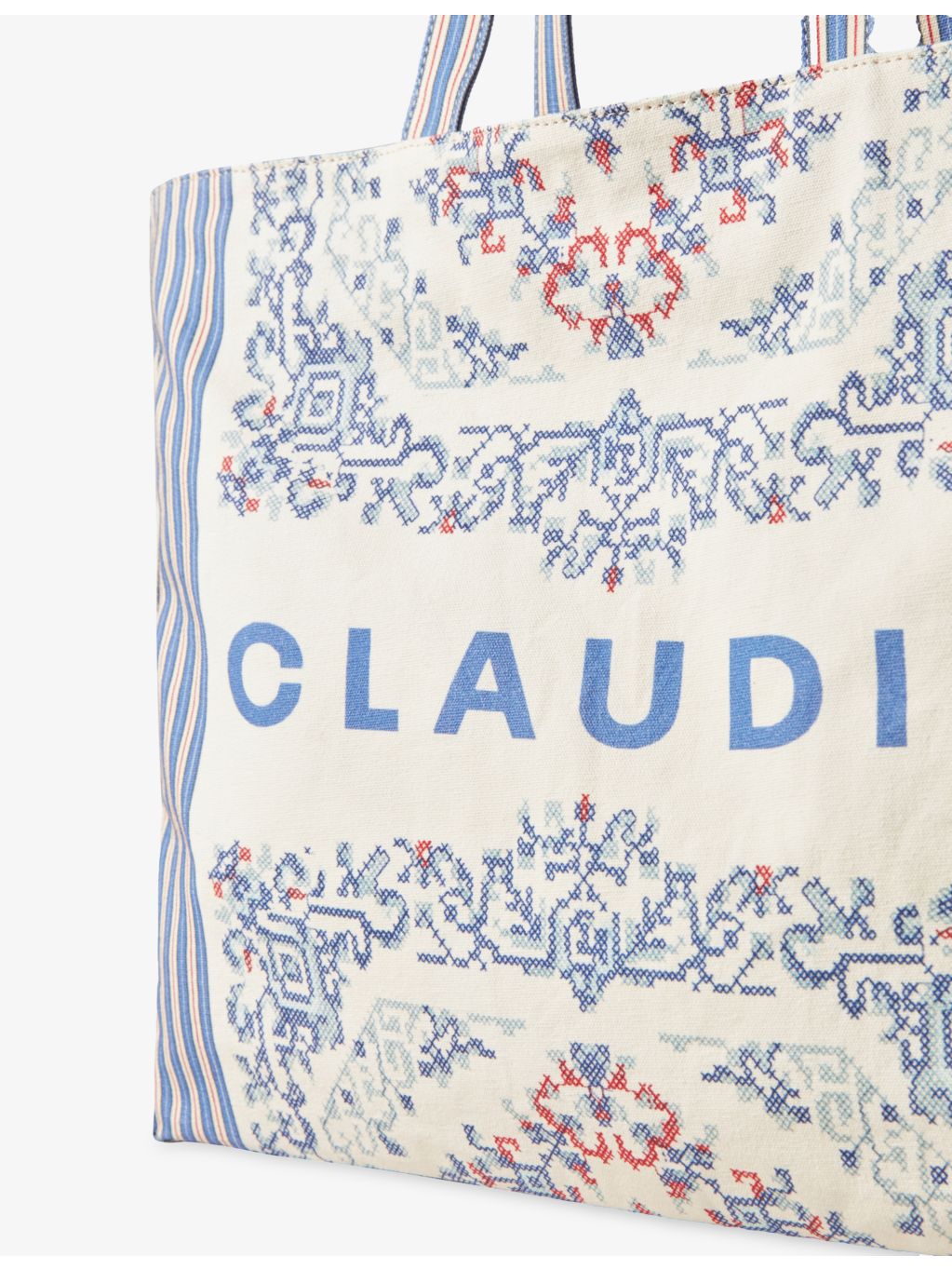 Claudie Pierlot oversized cotton tote bag with floral embroidery (British brand)