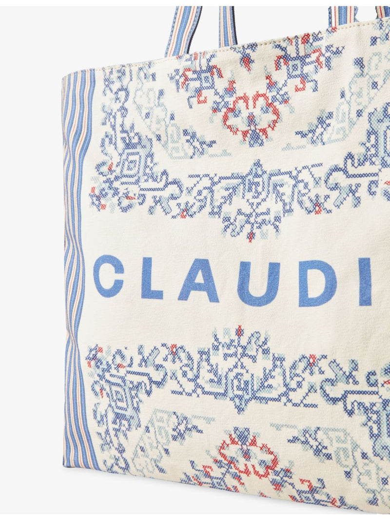 Claudie Pierlot oversized cotton tote bag with floral embroidery (British brand)