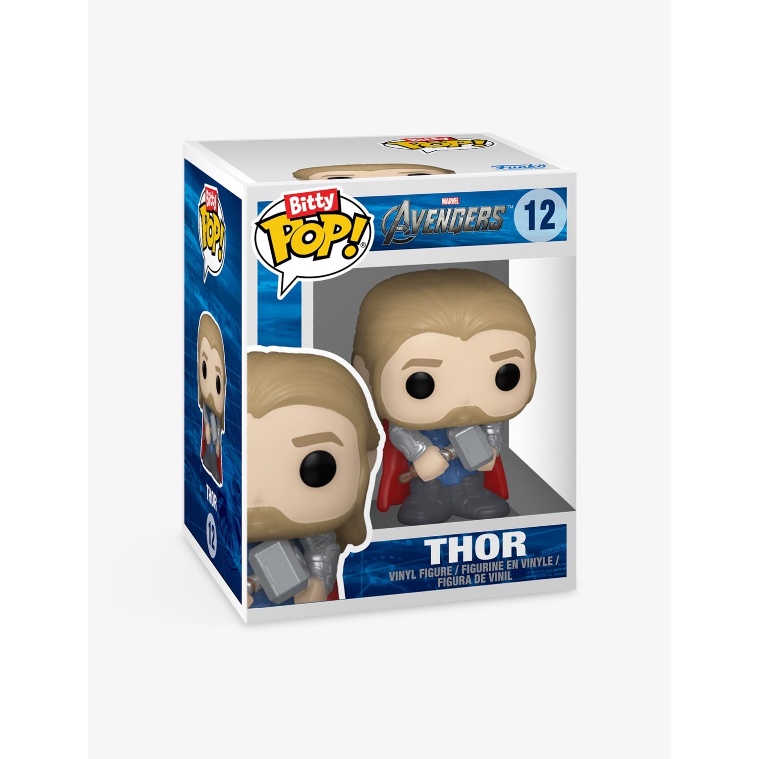 Funko Bitty Pop Iron Man Thor vinyl figures, imported from the UK