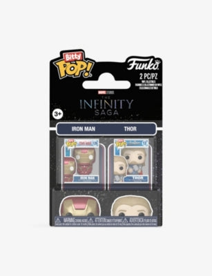 Funko Bitty Pop Iron Man Thor vinyl figures, imported from the UK