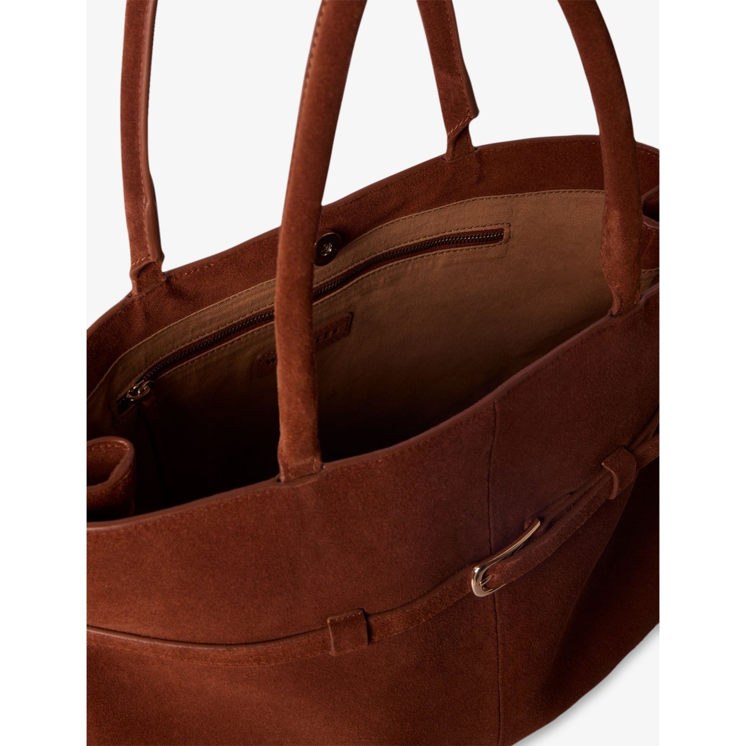 Whistles Noelle suede tote bag with gold hardware, UK version