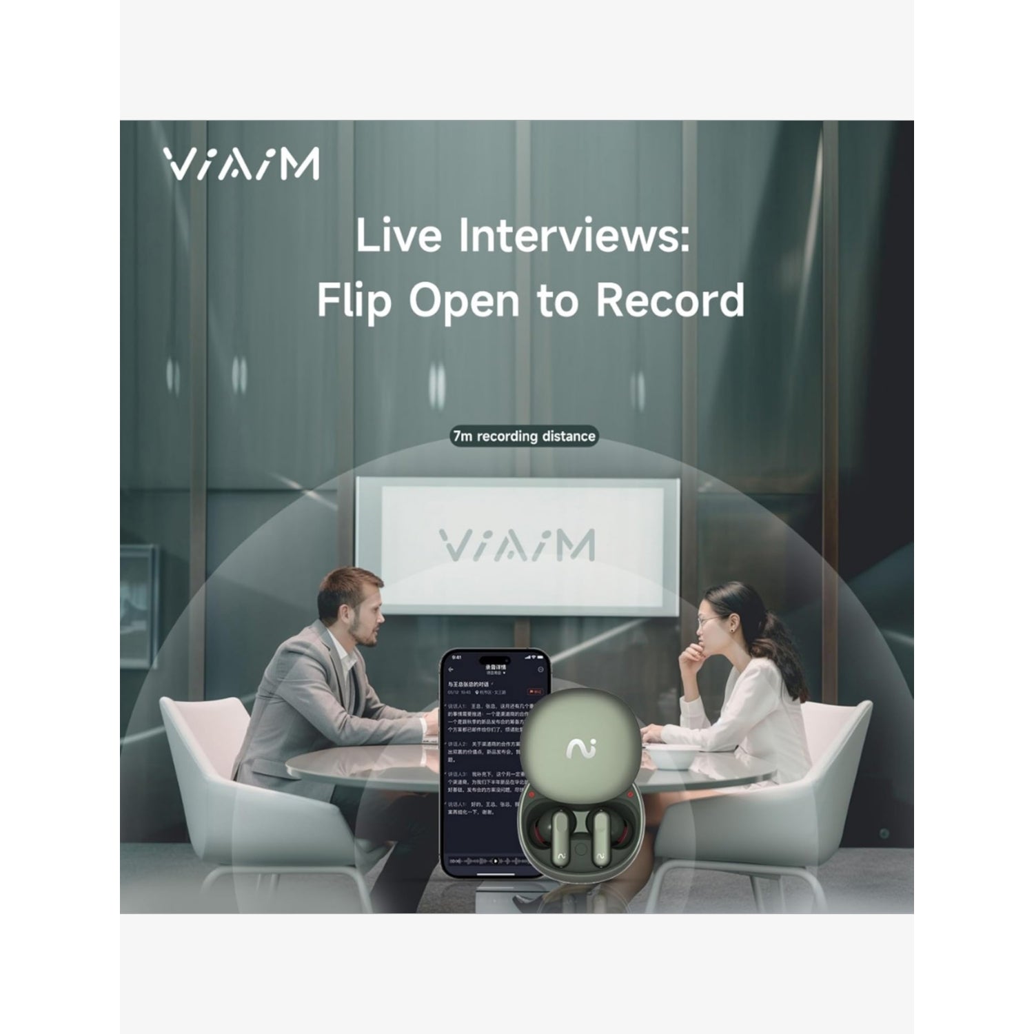 Smartech Viaim Nano Green voice recorder earbuds, UK version