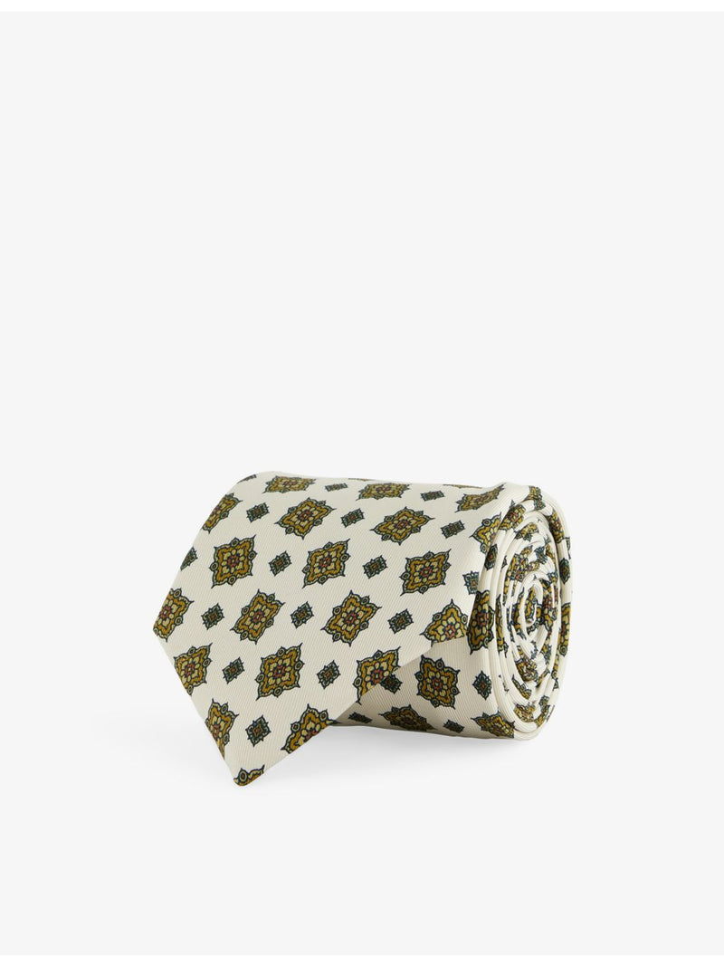 Dunhill silk tie with medallion print, UK version