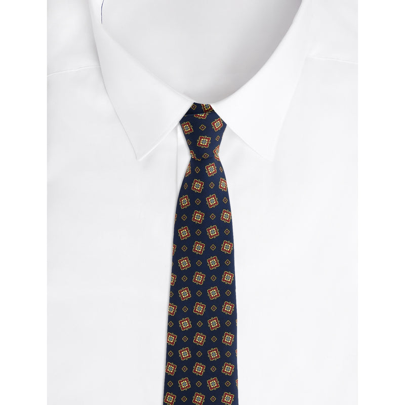 Dunhill silk tie scattered medallion print (British brand)