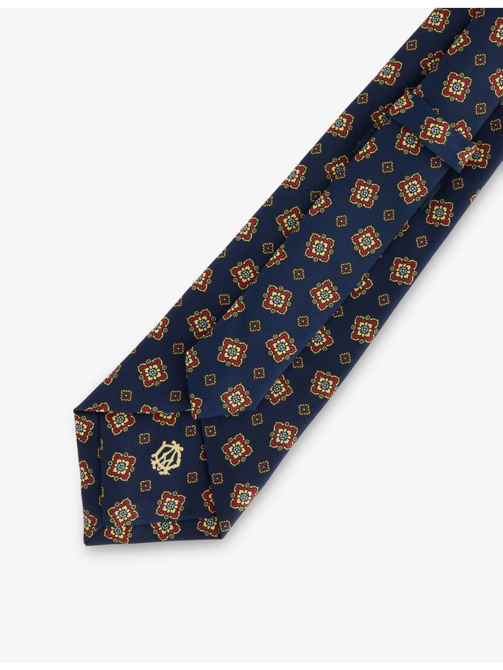 Dunhill silk tie scattered medallion print (British brand)