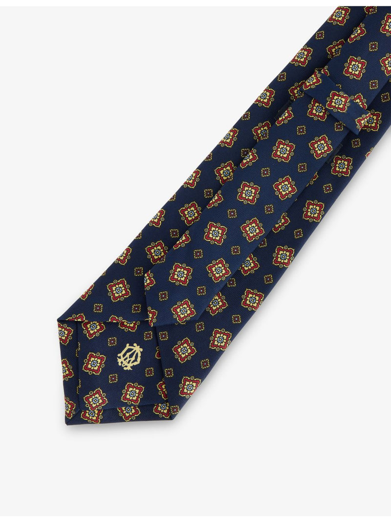 Dunhill silk tie scattered medallion print (British brand)