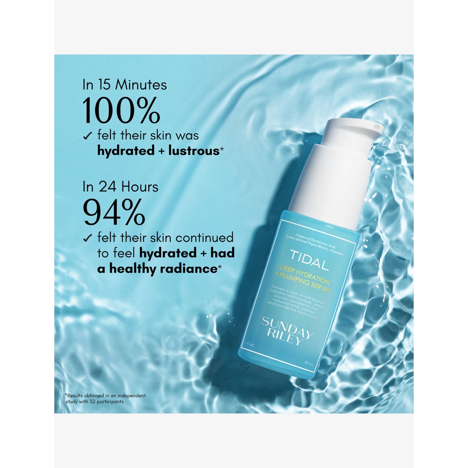 Sunday Riley Tidal hyaluronic acid serum 30ml, imported from the UK