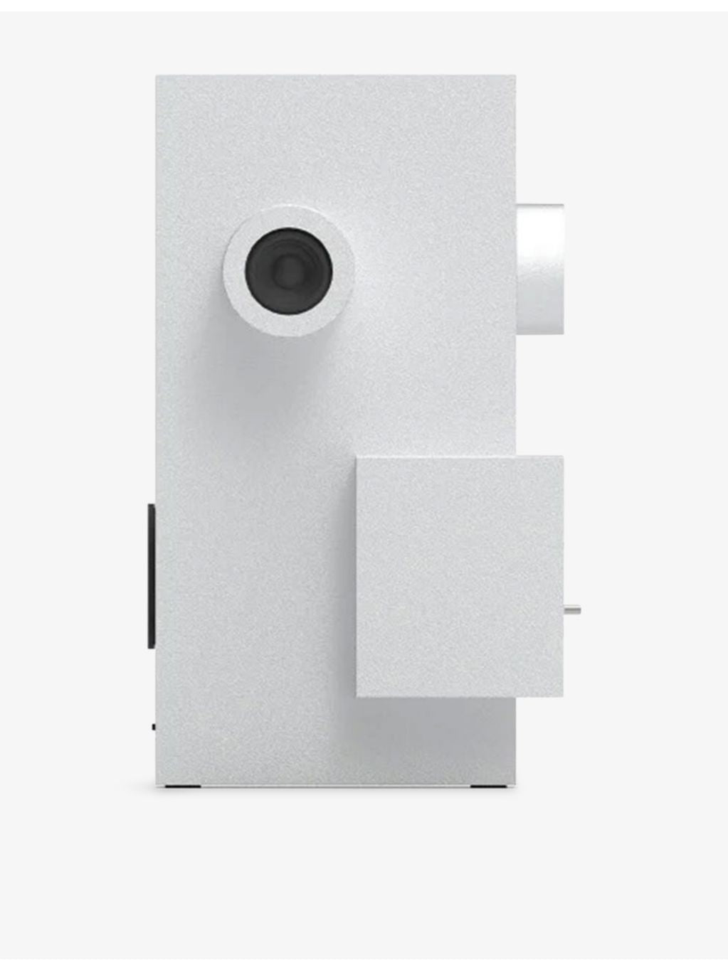 Transparent Brutalist sculpture speaker in recycled aluminium (British brand)