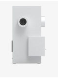 Transparent Brutalist sculpture speaker in recycled aluminium (British brand)