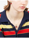 Coach cherry gold-plated brass and enamel pendant necklace, imported from the UK
