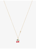 Coach cherry gold-plated brass and enamel pendant necklace, imported from the UK