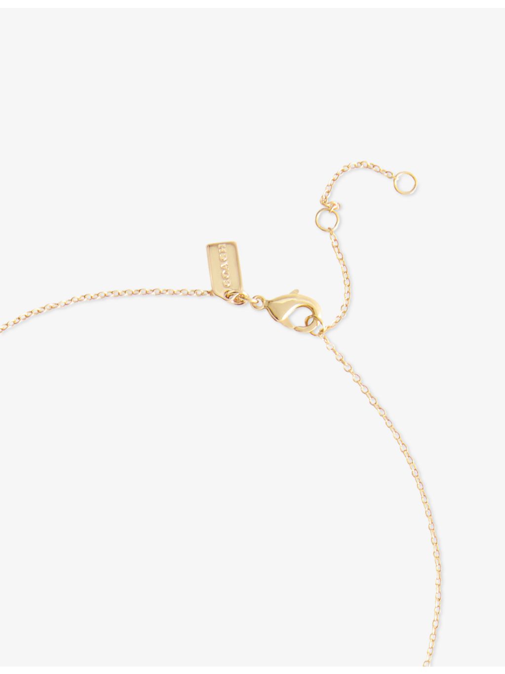 Coach cherry gold-plated brass and enamel pendant necklace, imported from the UK