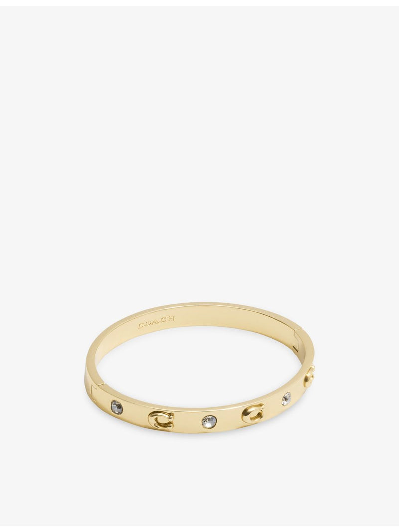 Coach gold-plated brass bangle with crystals, imported from the UK