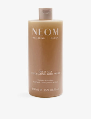 selfridges NEOM Wellbeing Great Day Exfoliating Body Wash 500ml- Buy online at McGrocer