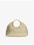 Dune metallic faux-leather clutch bag with cross-body strap, imported from the UK