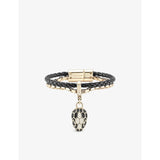 Serpenti Forever Leather and Gold-Plated Brass Bracelet - BLACK