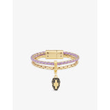 Bvlgari Serpenti Forever Leather and Gold-Plated Brass Bracelet