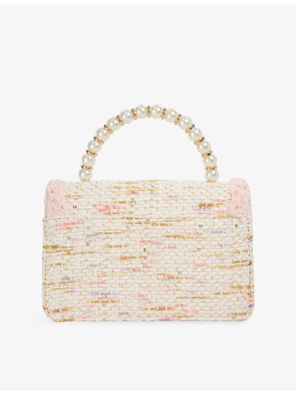 Dune woven top-handle bag with floral embellishments - British product