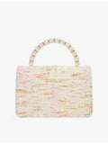 Dune woven top-handle bag with floral embellishments - British product