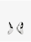 Monica Vinader Swirl sterling silver huggie earrings, UK version