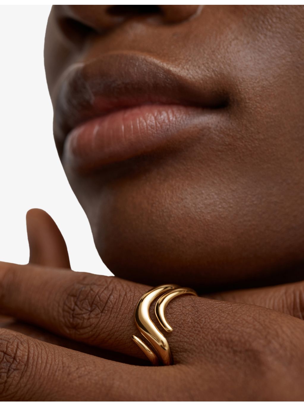 Monica Vinader gold vermeil swirl wrap ring, 18ct, (British brand)