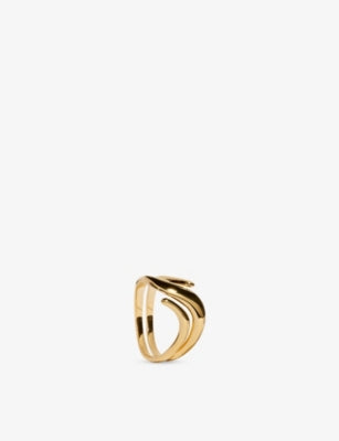 Monica Vinader Swirl Wrap 18ct Yellow Gold Vermeil Ring