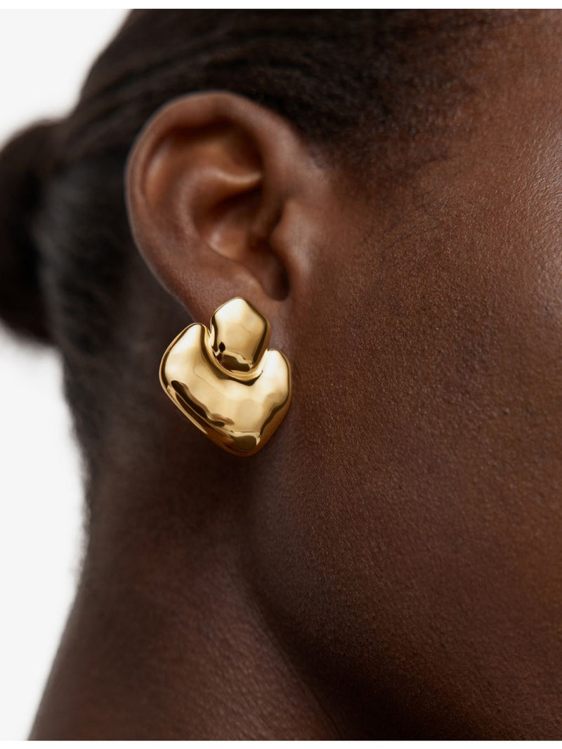 Monica Vinader 18ct gold vermeil stud earrings - British product