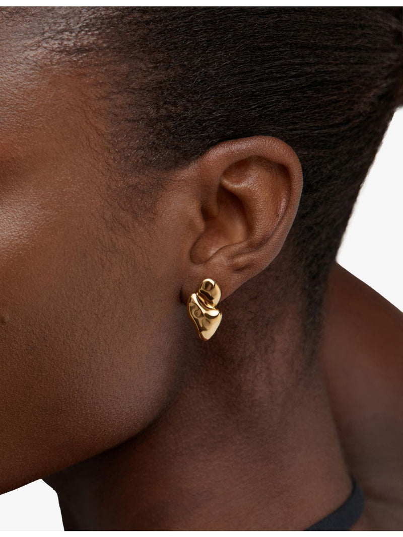 Monica Vinader Odyssey 18ct gold vermeil stud earrings, imported from the UK