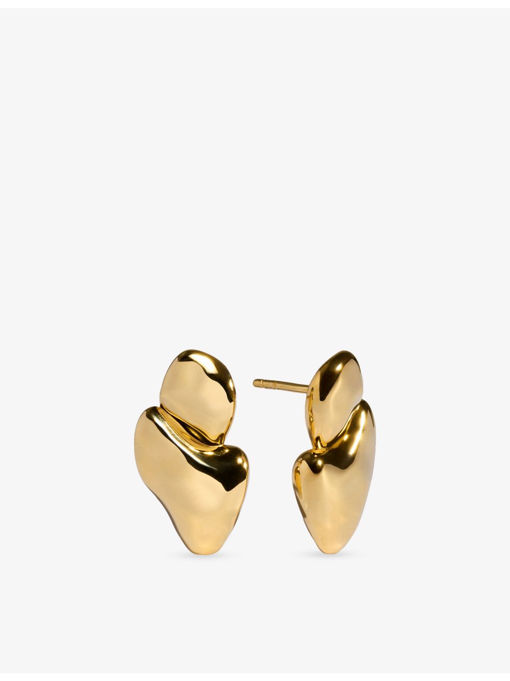 Monica Vinader Odyssey 18ct gold vermeil stud earrings, imported from the UK