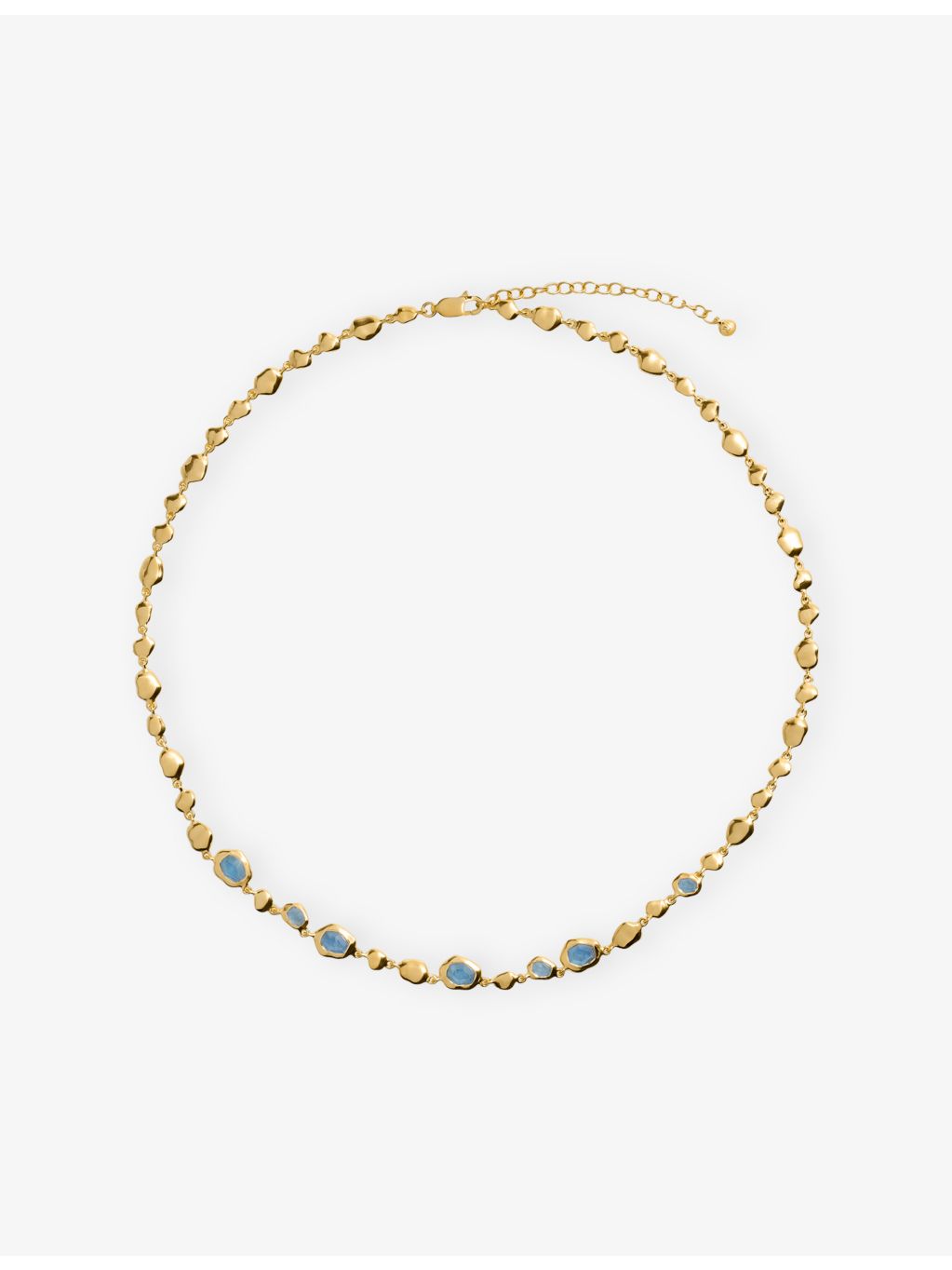 Monica Vinader aquamarine gemstone necklace, UK version