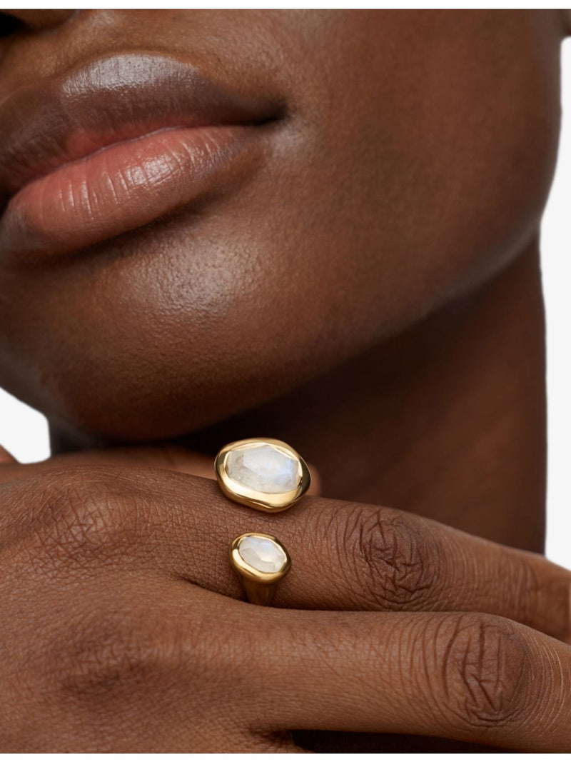 Monica Vinader moonstone ring 18ct yellow gold vermeil - British product