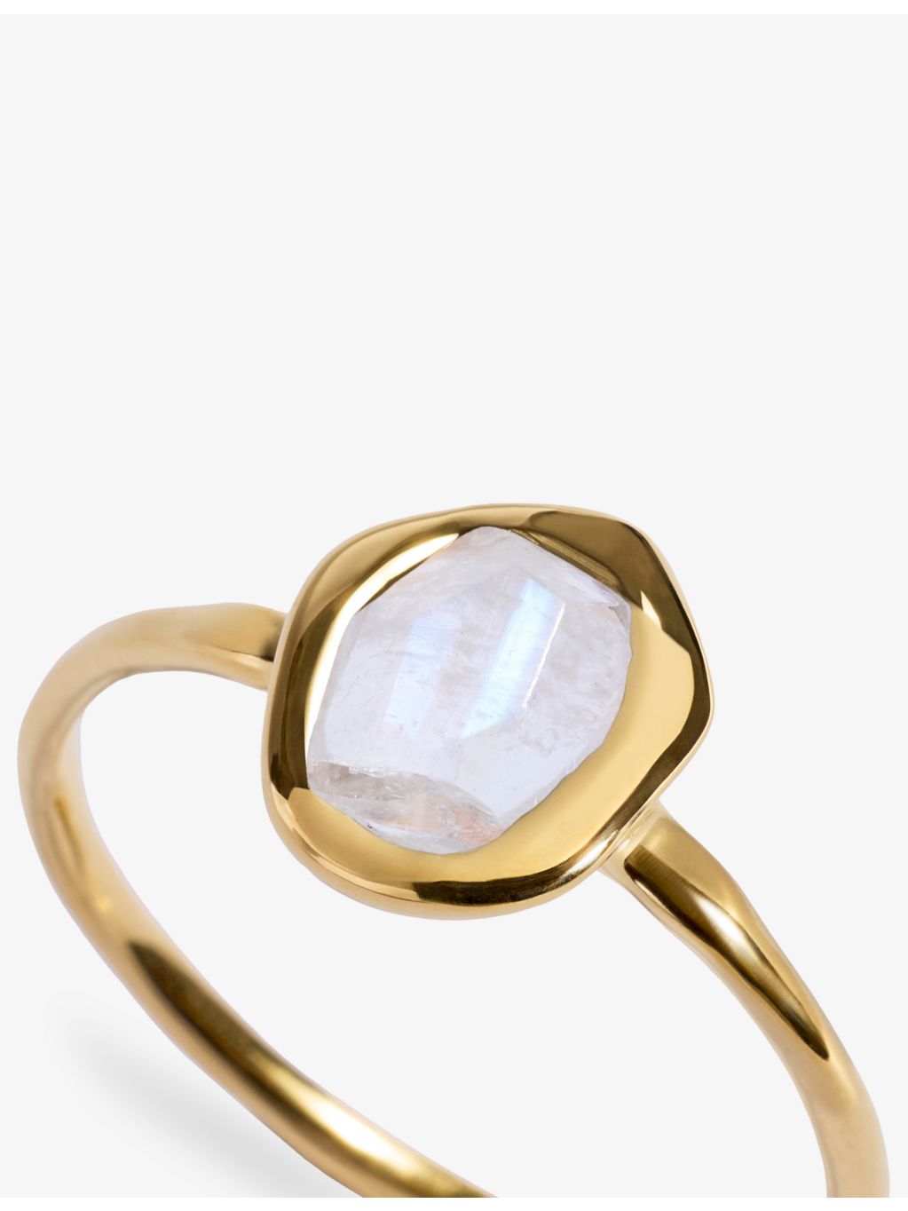 Monica Vinader moonstone ring 18ct gold vermeil sterling silver - British product