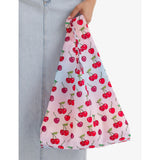 BAGGU cherry-print woven tote bag, imported from the UK