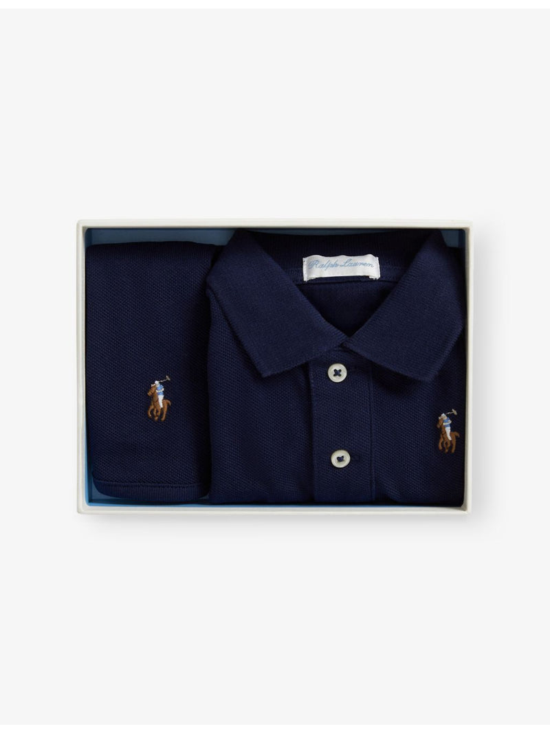 Polo Ralph Lauren baby romper and bib gift set - British product