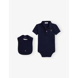Baby Polo Pony Cotton Romper and Bib Gift Box Set - 3 months