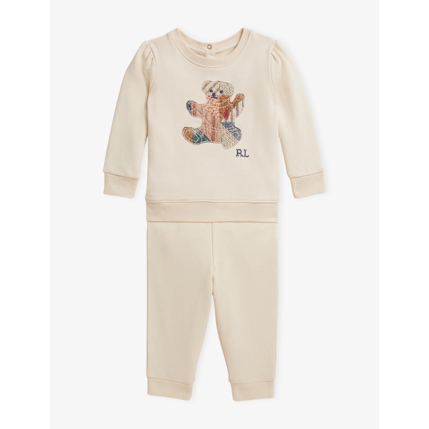 Baby Girl Sitting Bear Cotton Two-Piece Set - 6 months