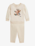 Polo Ralph Lauren Baby Girl Sitting Bear Cotton Two-Piece Set
