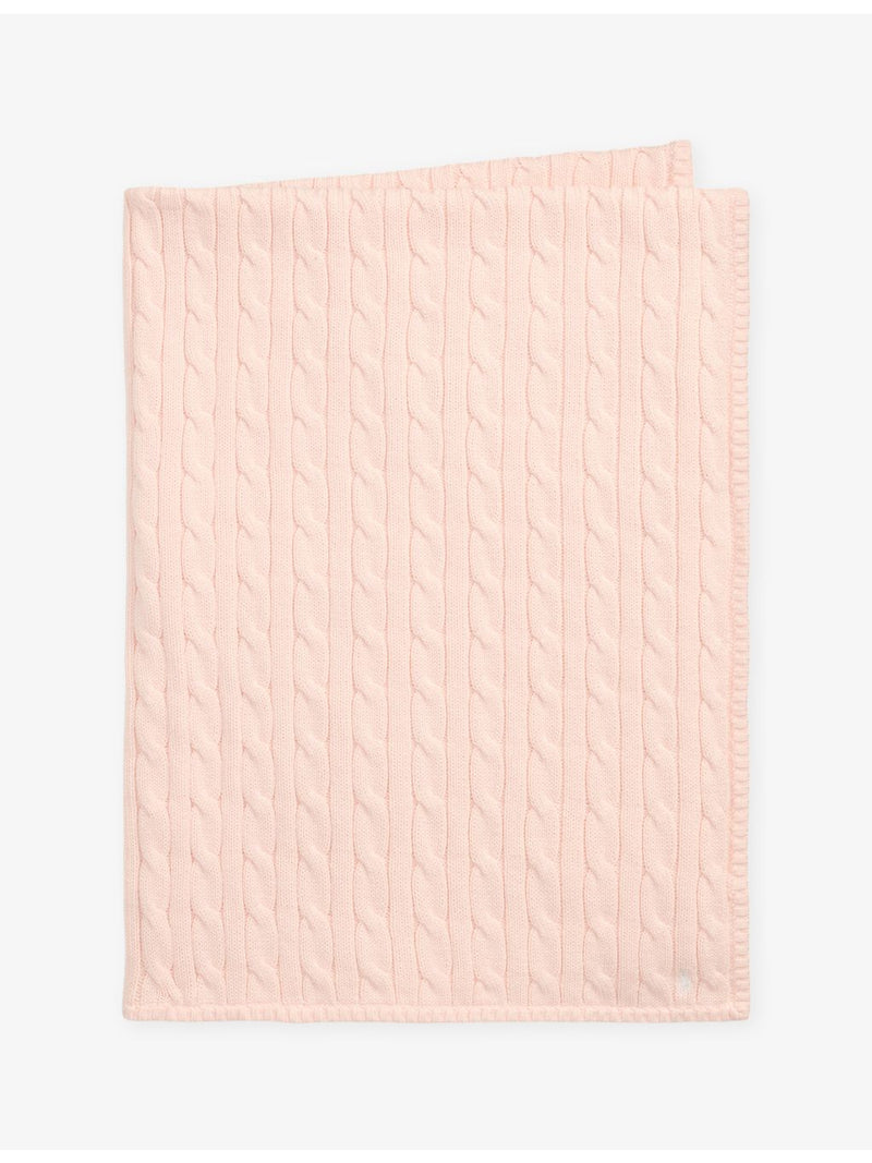 Polo Ralph Lauren cable-knitted cotton baby blanket 101cm x 73cm (British brand)