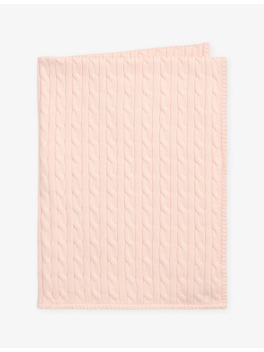 Polo Ralph Lauren cable-knitted cotton baby blanket 101cm x 73cm (British brand)