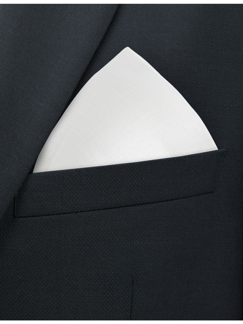 Corneliani striped-trim linen pocket square 33cm, imported from the UK