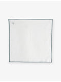 Corneliani striped-trim linen pocket square 33cm, imported from the UK