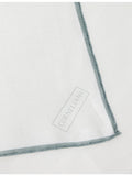 Corneliani striped-trim linen pocket square 33cm, imported from the UK