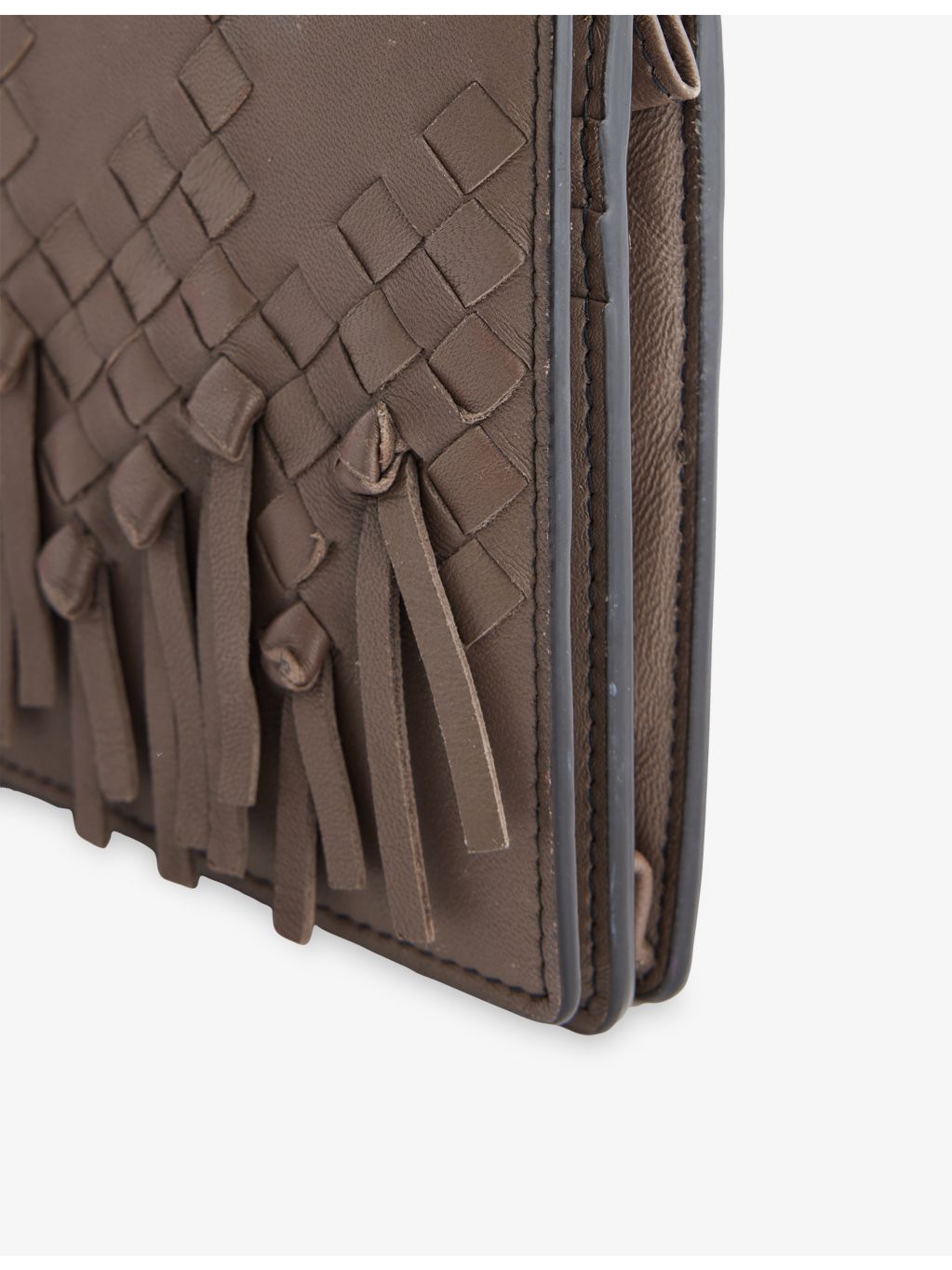 Bottega Veneta Intrecciato fringe leather wallet-on-chain, imported from the UK