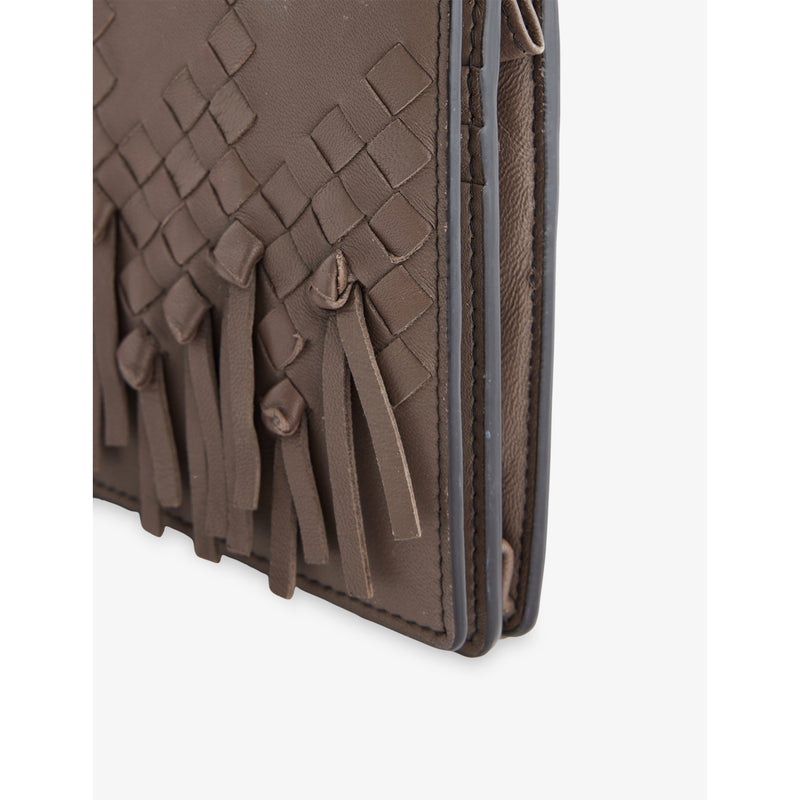 Bottega Veneta Intrecciato fringe leather wallet-on-chain, imported from the UK
