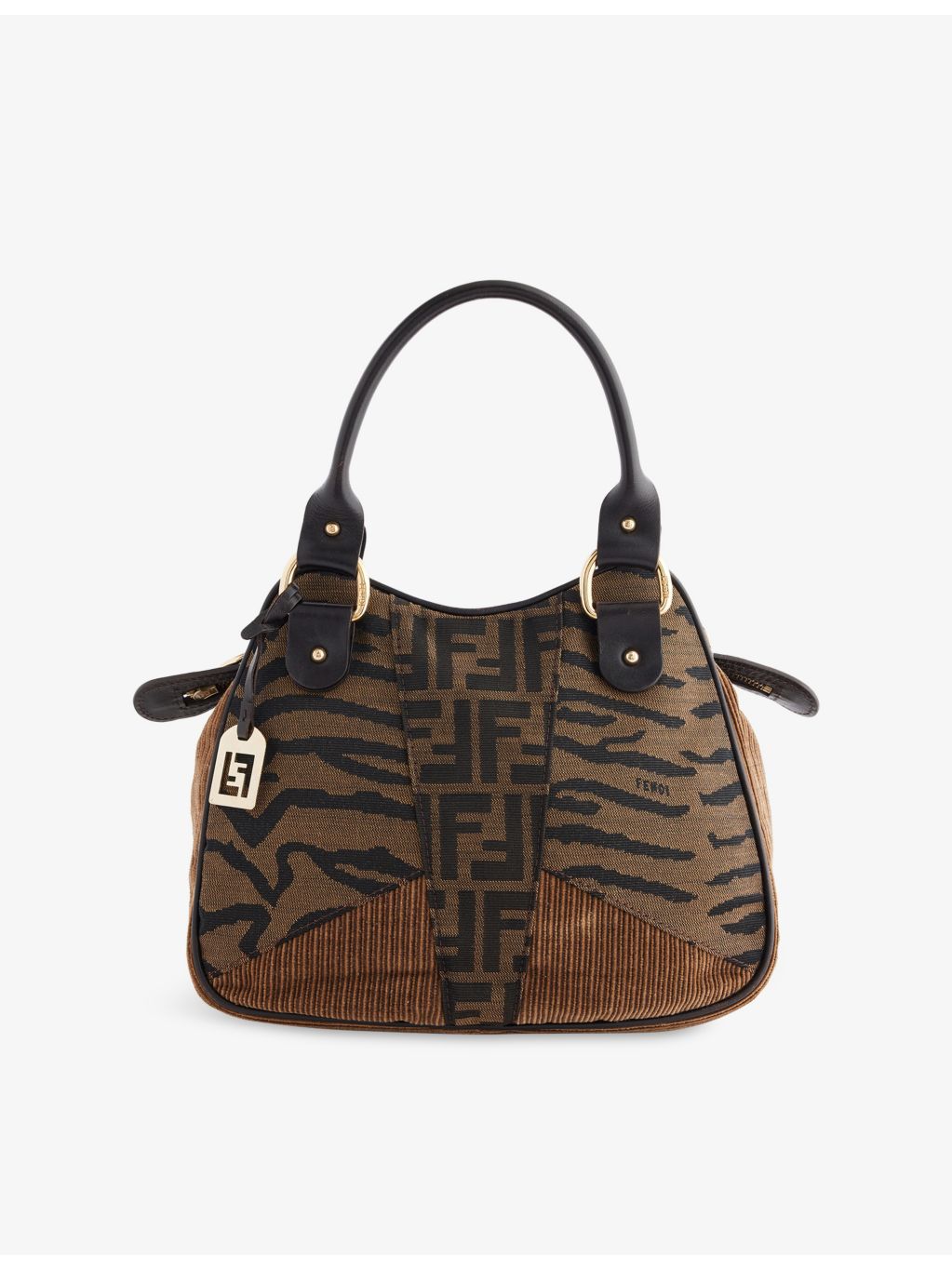 Fendi Zucca zebra print canvas top-handle bag - British product