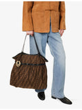 Fendi Zucca canvas tote bag with leather trim, pre-loved - British product