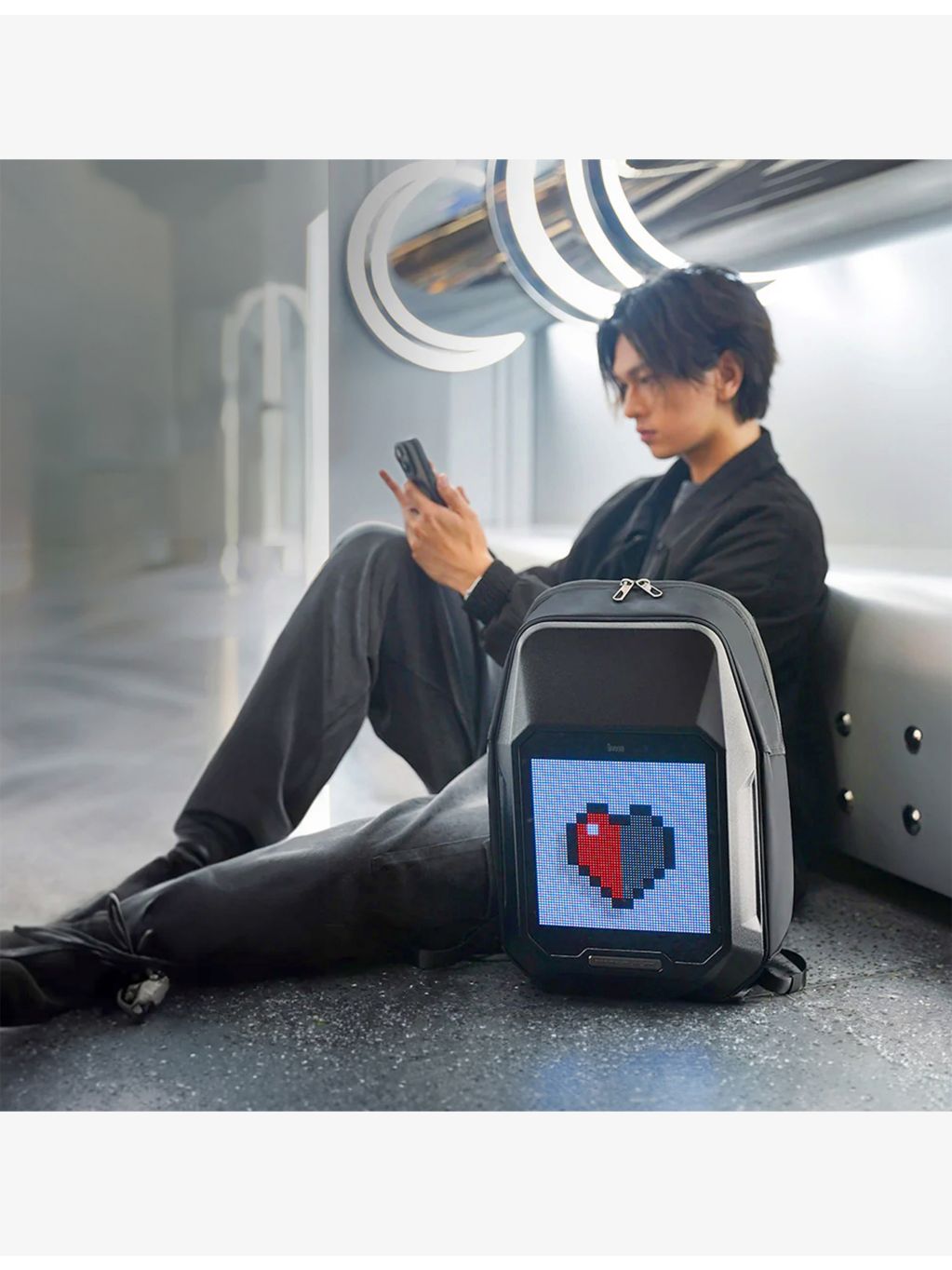 Divoom Cyberbag pixel art LED backpack, imported from the UK