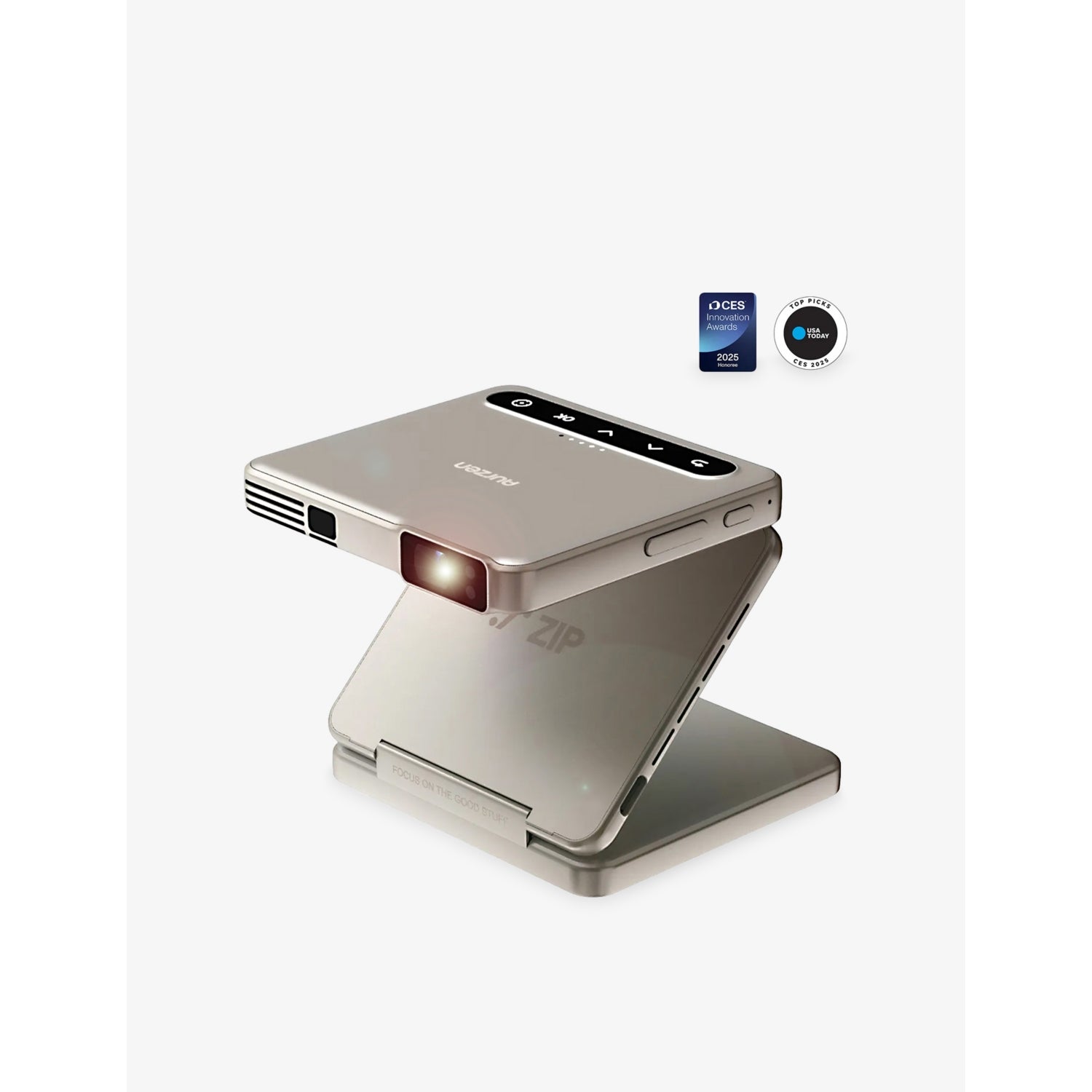 Aurzen Zip Tri-Fold Mini Projector - BLACK