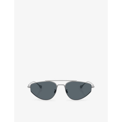 selfridges Oliver Peoples Jil Sander Edition 5 Oval-Frame Titanium Sunglasses- Buy online at McGrocer