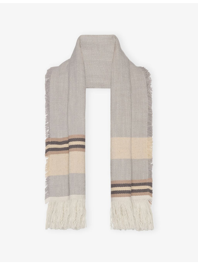The Row cotton-linen scarf with stripe pattern, 113 x 73cm (British brand)